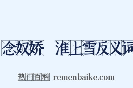 念奴娇·淮上雪反义词是什么意思的图片